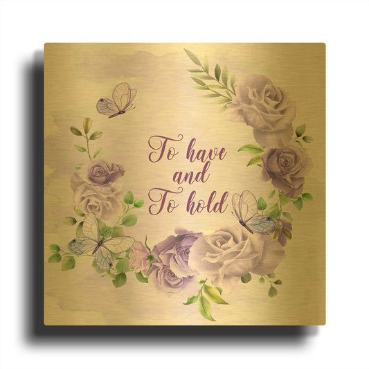'Wedding Joy' By Jean Plout Gold Metal Wall Art