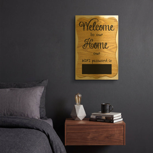 'Welcome Home Wifi C' By Jean Plout Gold Metal Wall Art