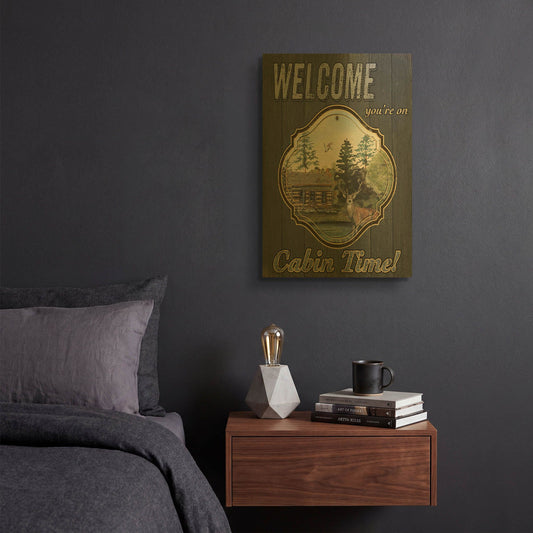 'Wilderness Lodge E' By Jean Plout Gold Metal Wall Art