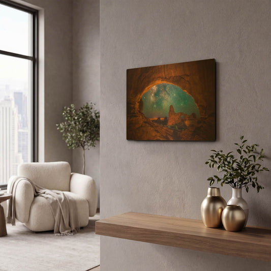'Window to the Heavens11' By Darren White Gold Metal Wall Art