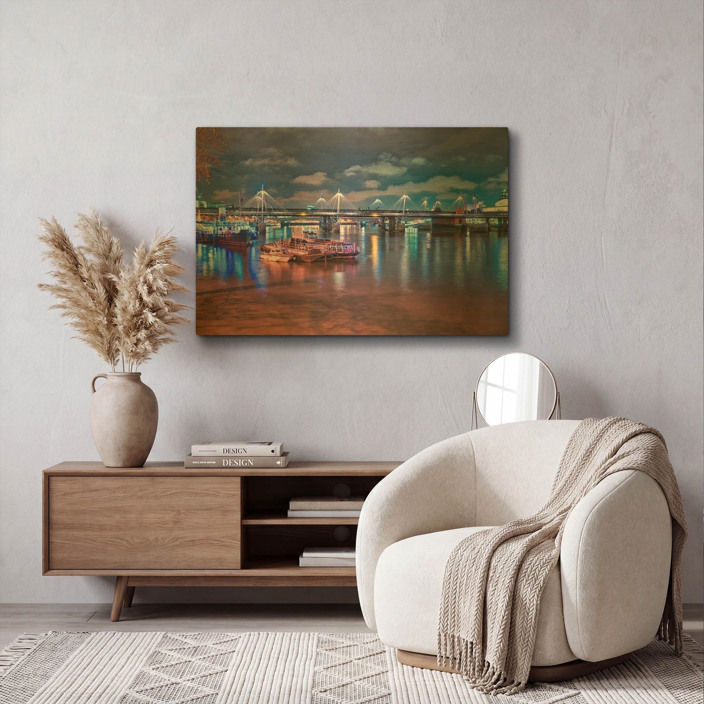 'Beautiful London Night Scene' By Mark A Paulda Gold Metal Wall Art
