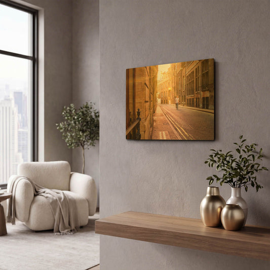 'London Golden Afternoon' By Mark A Paulda Gold Metal Wall Art