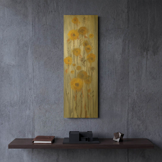 'Roadside Flowers I' By Silvia Vassileva Gold Metal Wall Art