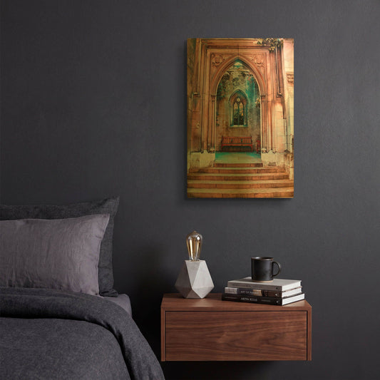 'St Dunstan In The East Entrance' By Mark A Paulda Gold Metal Wall Art