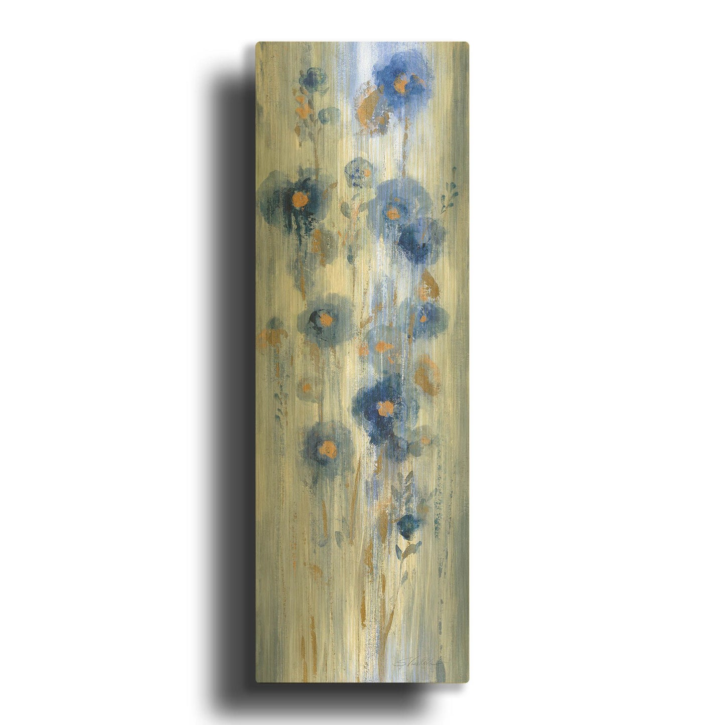 'Seaside Flowers I' By Silvia Vassileva Gold Metal Wall Art