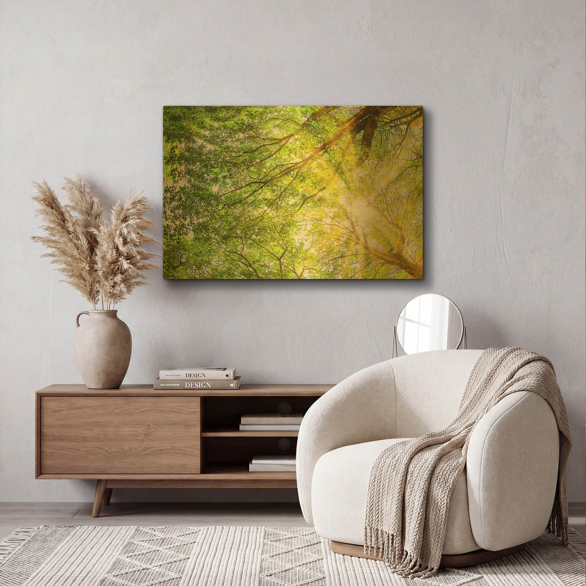 'Sunrays Through The Treetops' By Mark A Paulda Gold Metal Wall Art