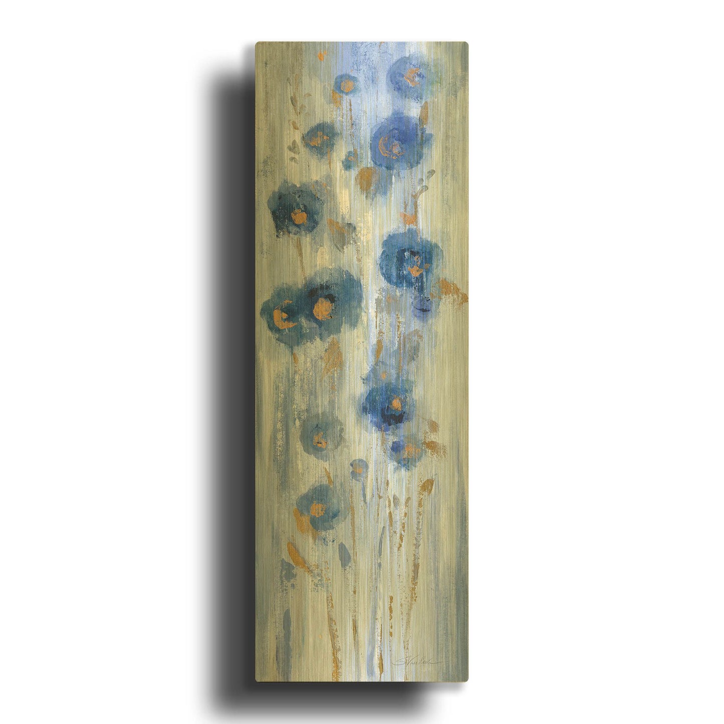 'Seaside Flowers II' By Silvia Vassileva Gold Metal Wall Art
