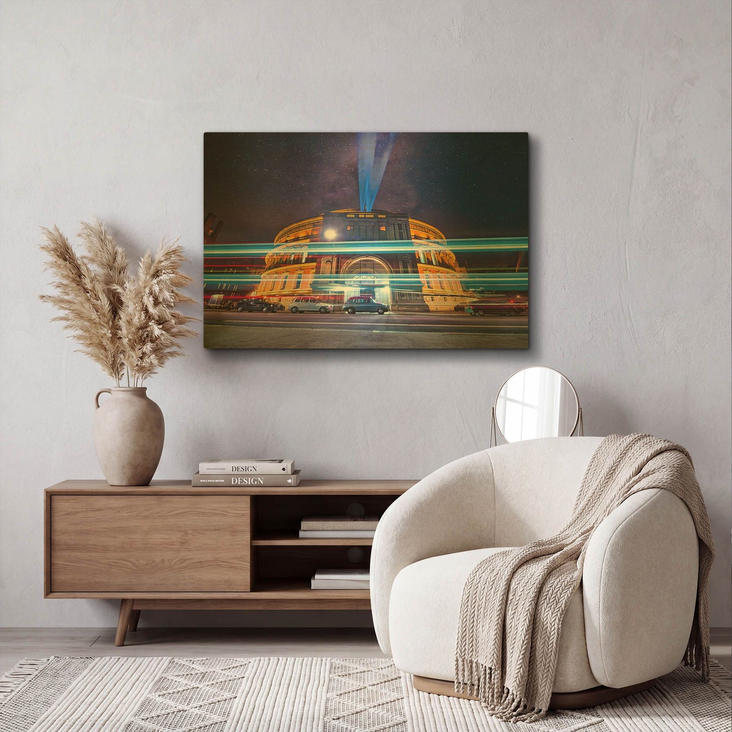 'Traffic And Royal Albert Hall' By Mark A Paulda Gold Metal Wall Art