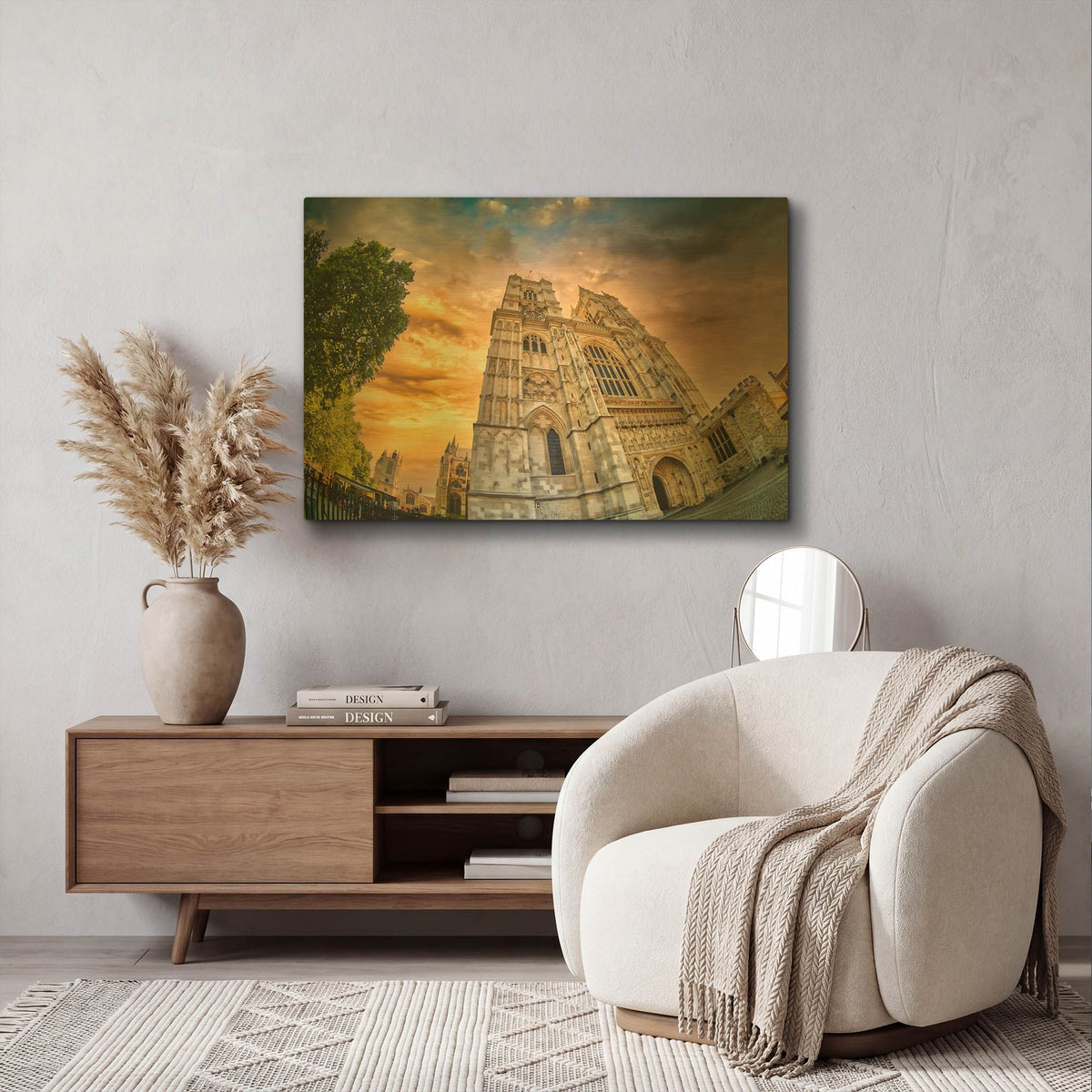 'Westminster Abbey At Sunset' By Mark A Paulda Gold Metal Wall Art