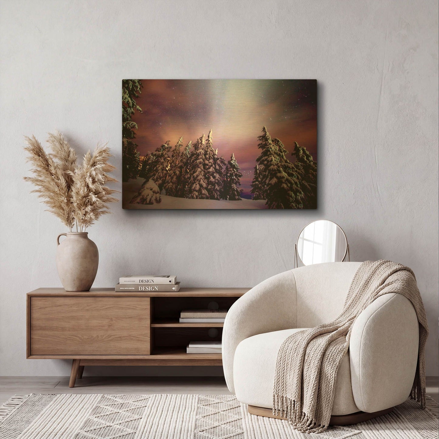 'Winter Nights' By Darren White Gold Metal Wall Art