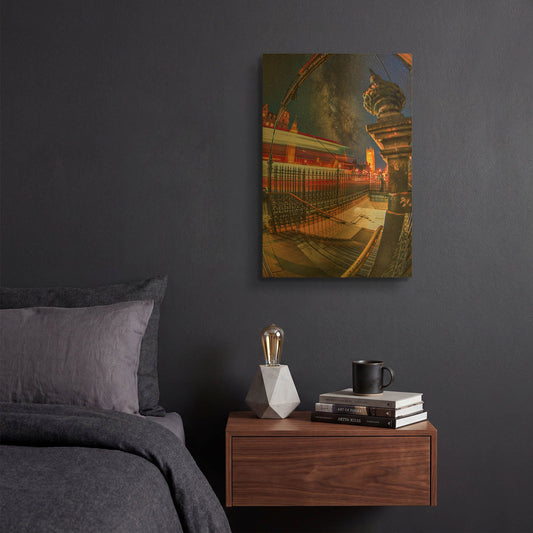 'Westminster Traffic V' By Mark A Paulda Gold Metal Wall Art