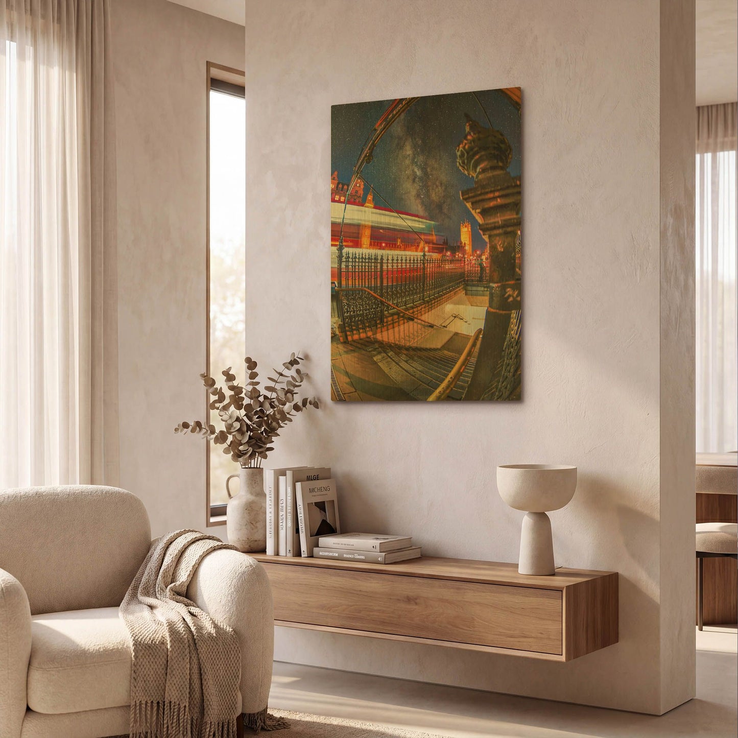 'Westminster Traffic V' By Mark A Paulda Gold Metal Wall Art