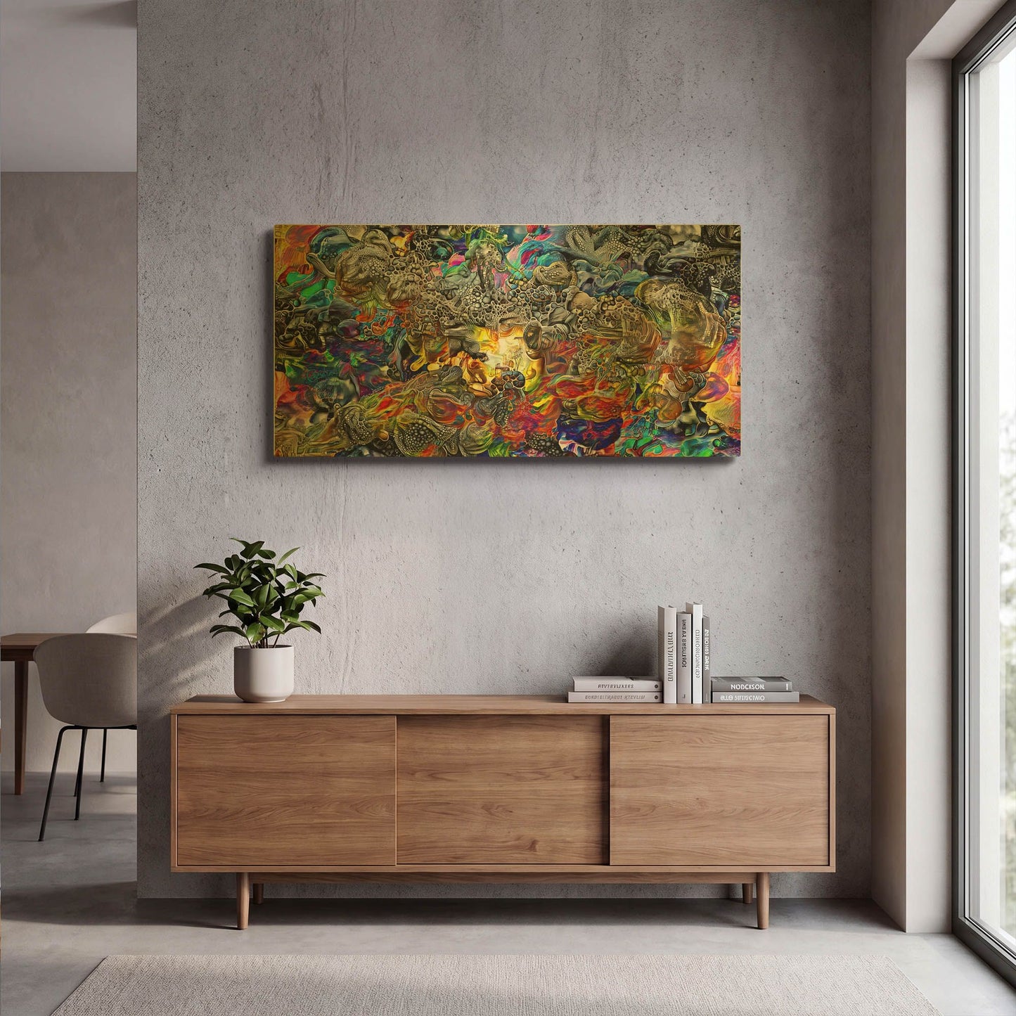'El Recinto De Los Dioses' By Pedro Gavidia Gold Metal Wall Art
