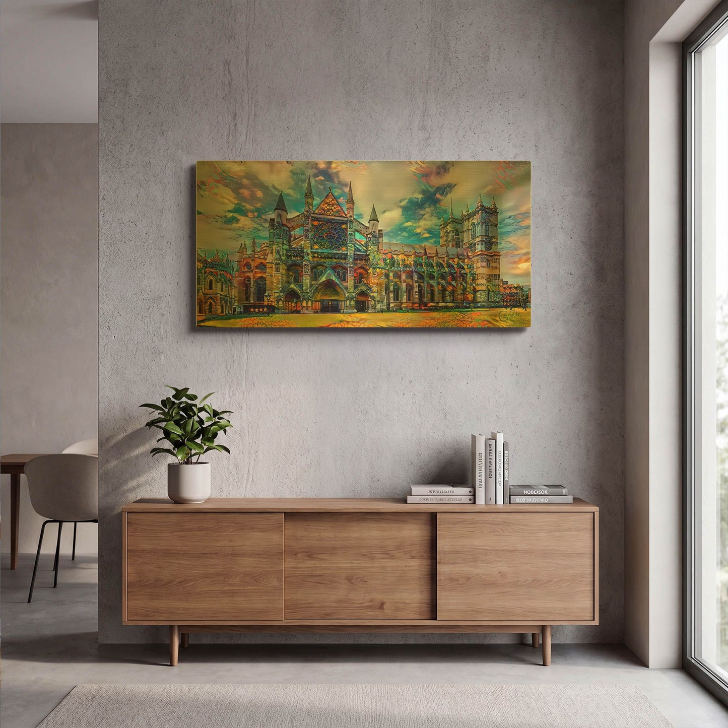 'England London Westminster Abbey' By Pedro Gavidia Gold Metal Wall Art