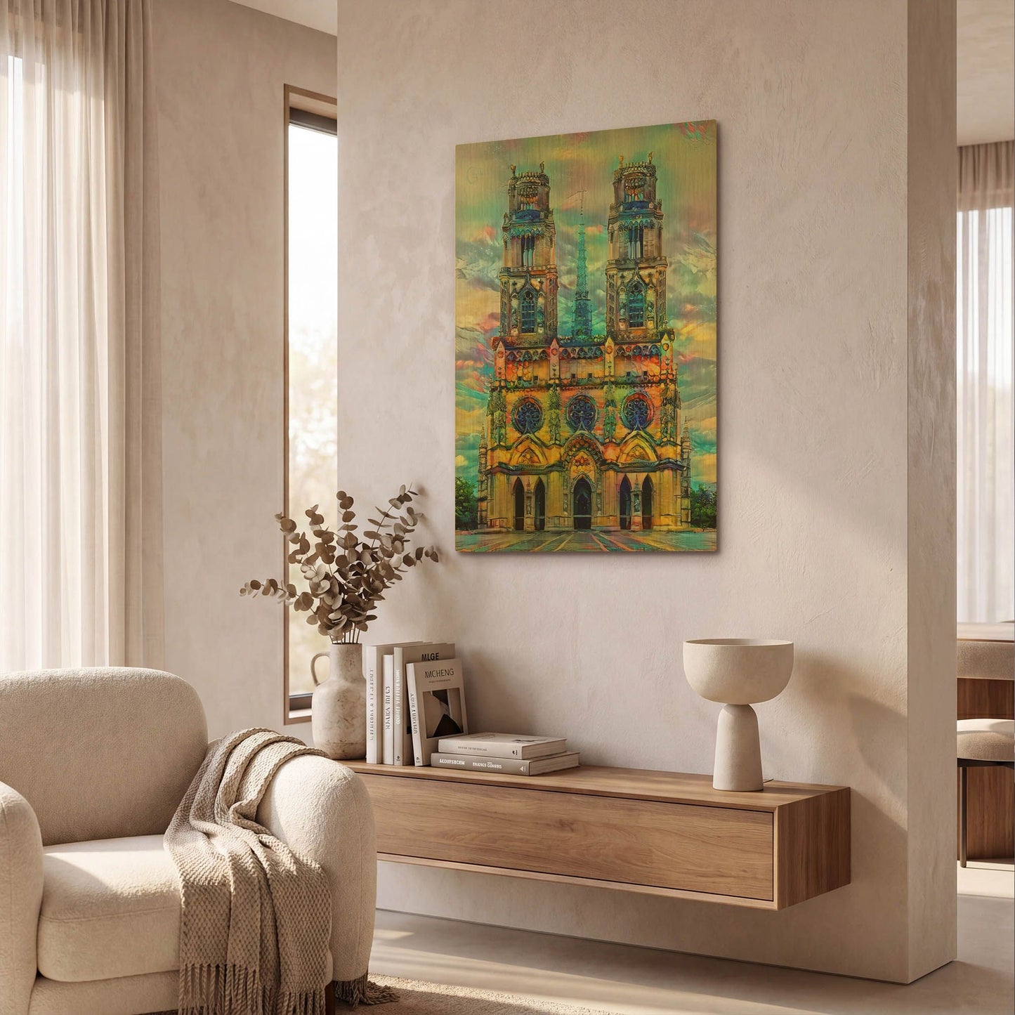 'France Orleans Cathedral' By Pedro Gavidia Gold Metal Wall Art
