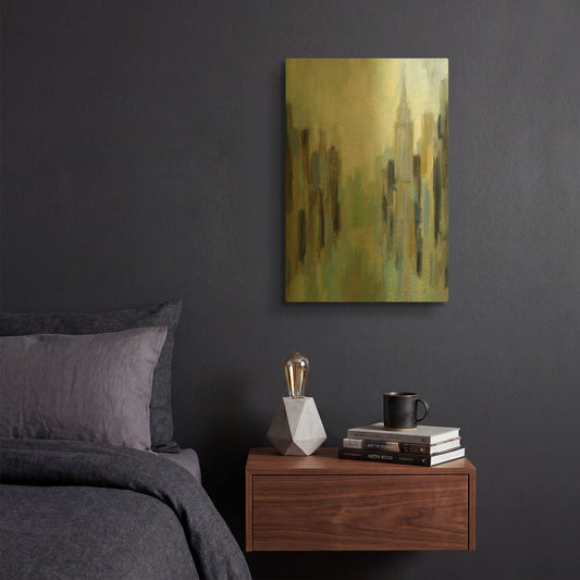 'New York Morning II' By Silvia Vassileva Gold Metal Wall Art