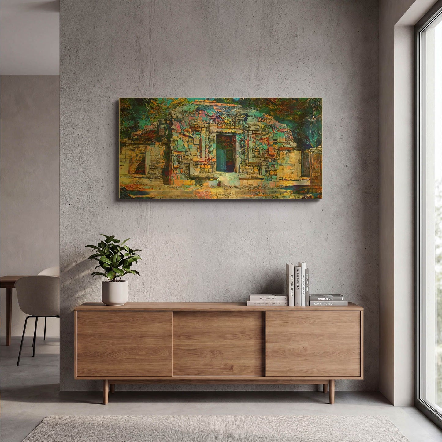 'Mexico Campeche Santa Rosa Xtampak Portal' By Pedro Gavidia Gold Metal Wall Art