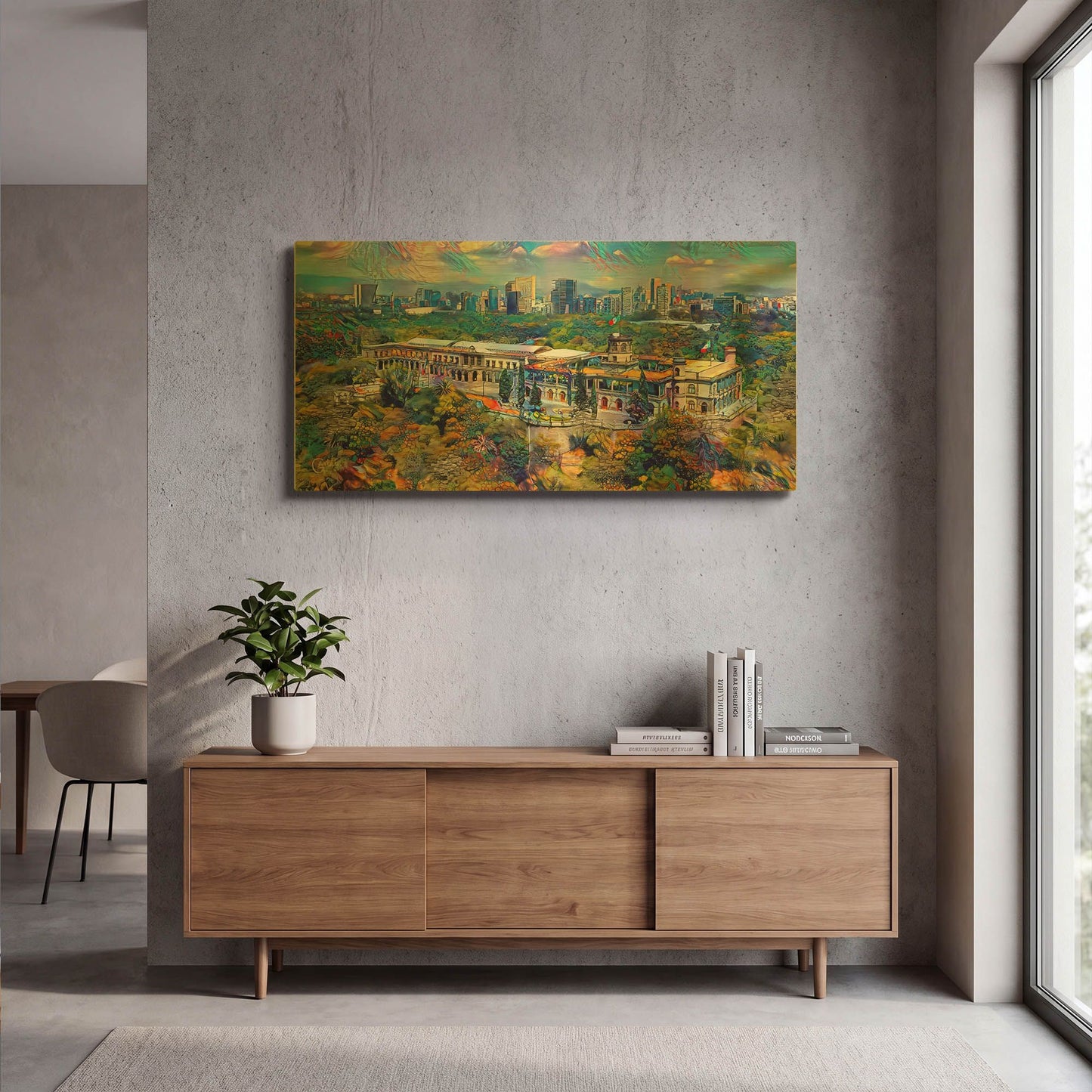 'Mexico City Castillo Y Chapultepec 2025' By Pedro Gavidia Gold Metal Wall Art