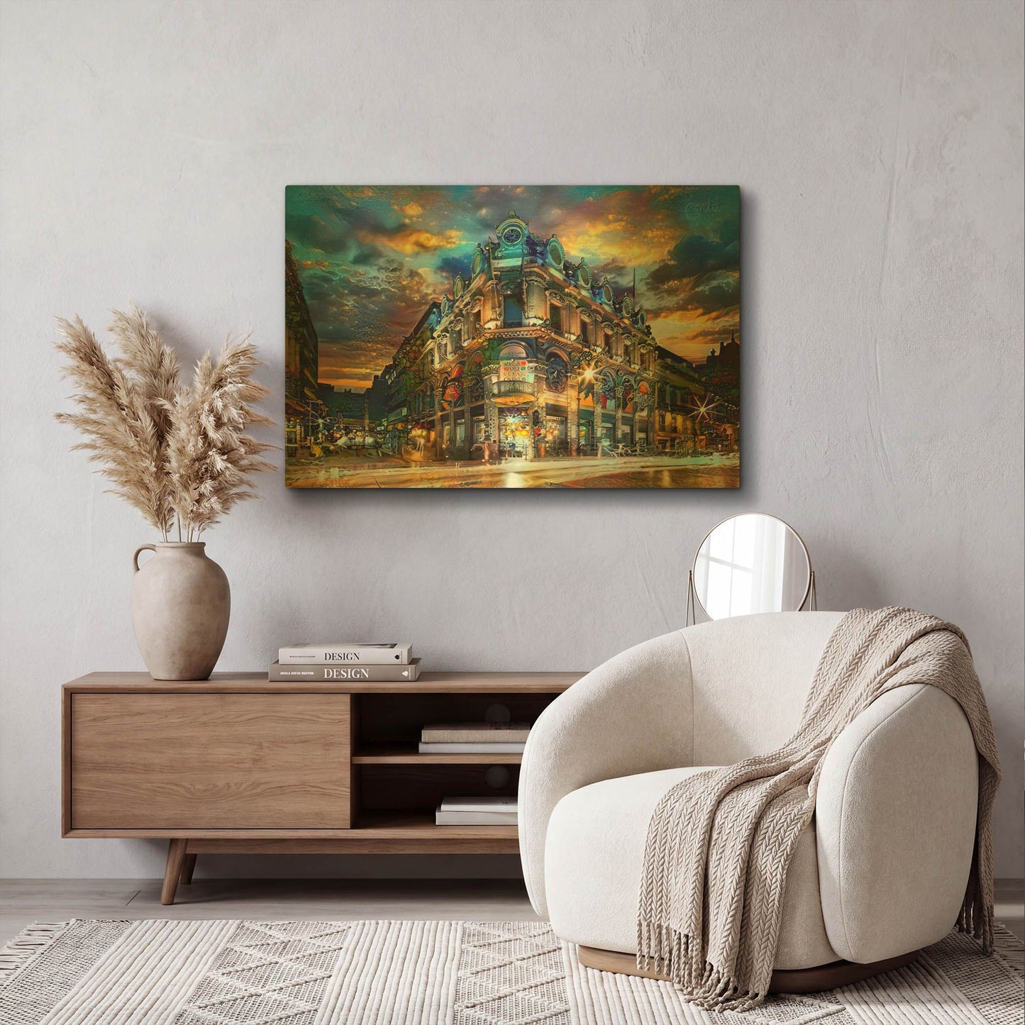 'Mexico City Museo Del Estanquillo 2025' By Pedro Gavidia Gold Metal Wall Art