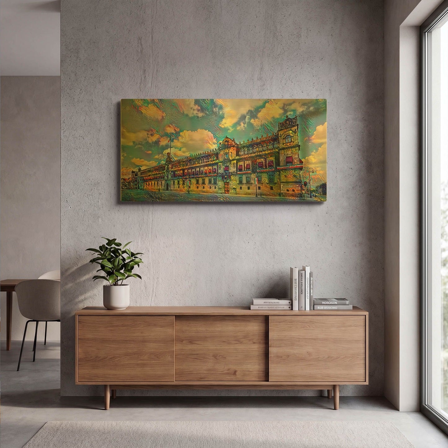 'Mexico City Palacio Nacional National Palace' By Pedro Gavidia Gold Metal Wall Art