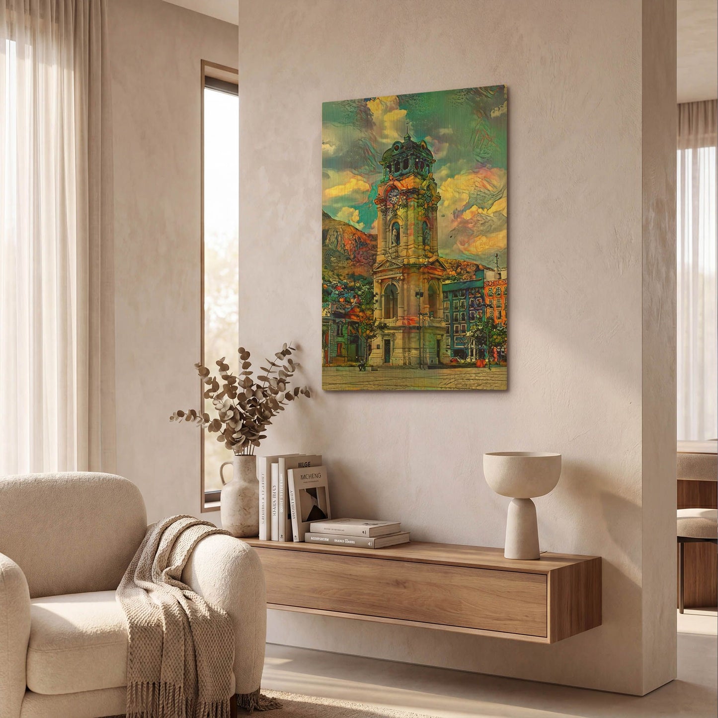 'Mexico Pachuca Reloj Monumental Clock 2025' By Pedro Gavidia Gold Metal Wall Art