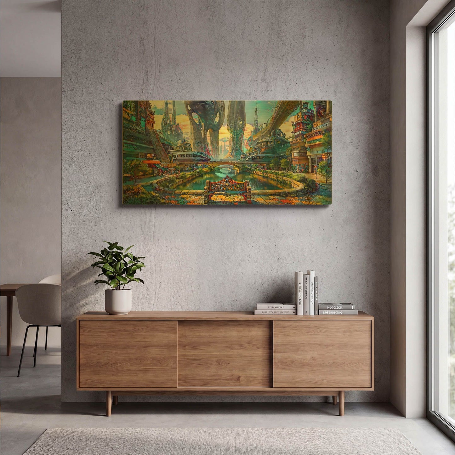 'Regreso Al Vecindario' By Pedro Gavidia Gold Metal Wall Art