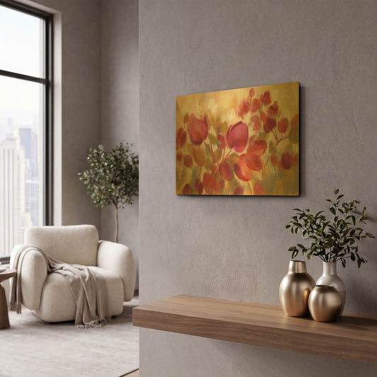 'Magenta Tropical' By Silvia Vassileva Gold Metal Wall Art