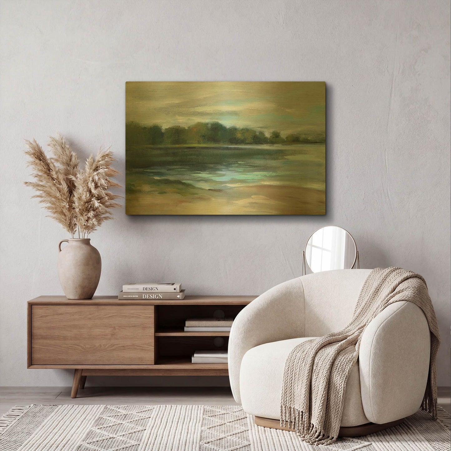 'Lake Afternoon Stillness' By Silvia Vassileva Gold Metal Wall Art