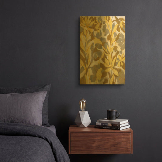 'Painted Tropical Screen I' By Silvia Vassileva Gold Metal Wall Art