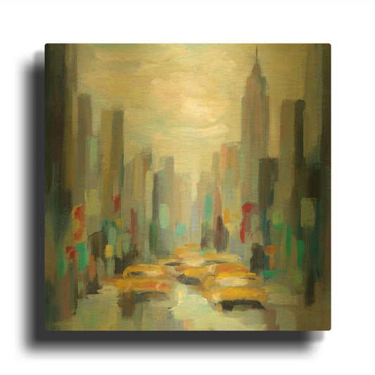 'Manhattan Sketches II' By Silvia Vassileva Gold Metal Wall Art