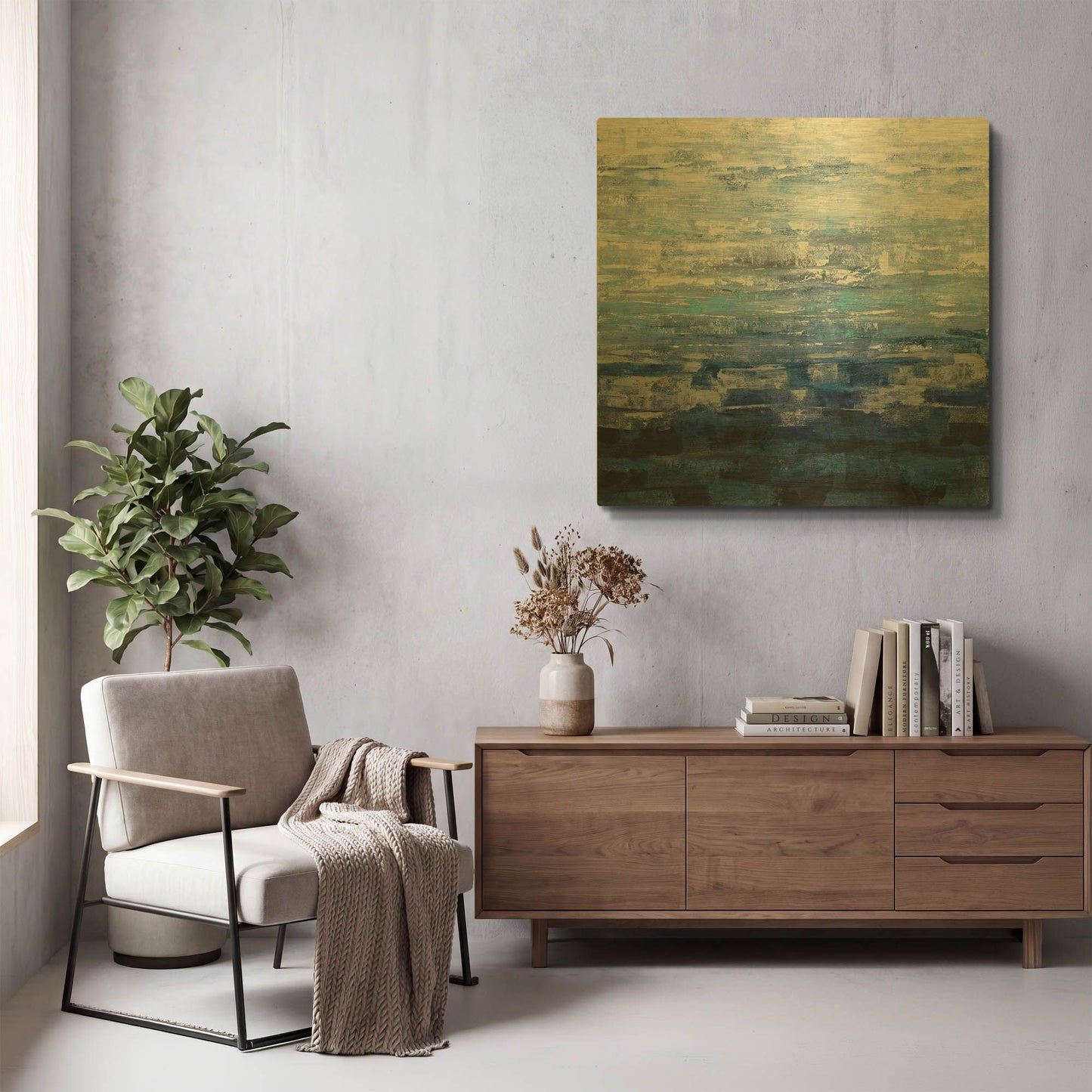 'Icelandic Wave' By Silvia Vassileva Gold Metal Wall Art