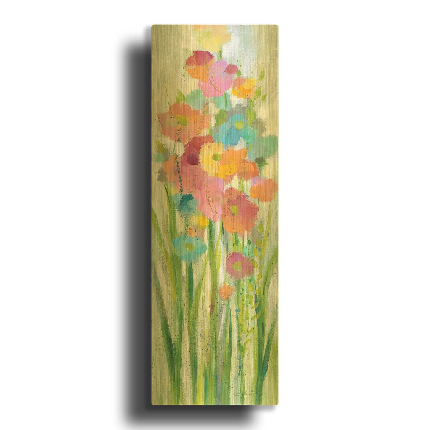 'Long Stem Bouquet I' By Silvia Vassileva Gold Metal Wall Art