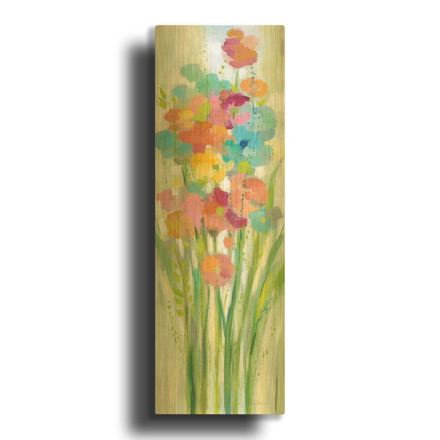 'Long Stem Bouquet II' By Silvia Vassileva Gold Metal Wall Art