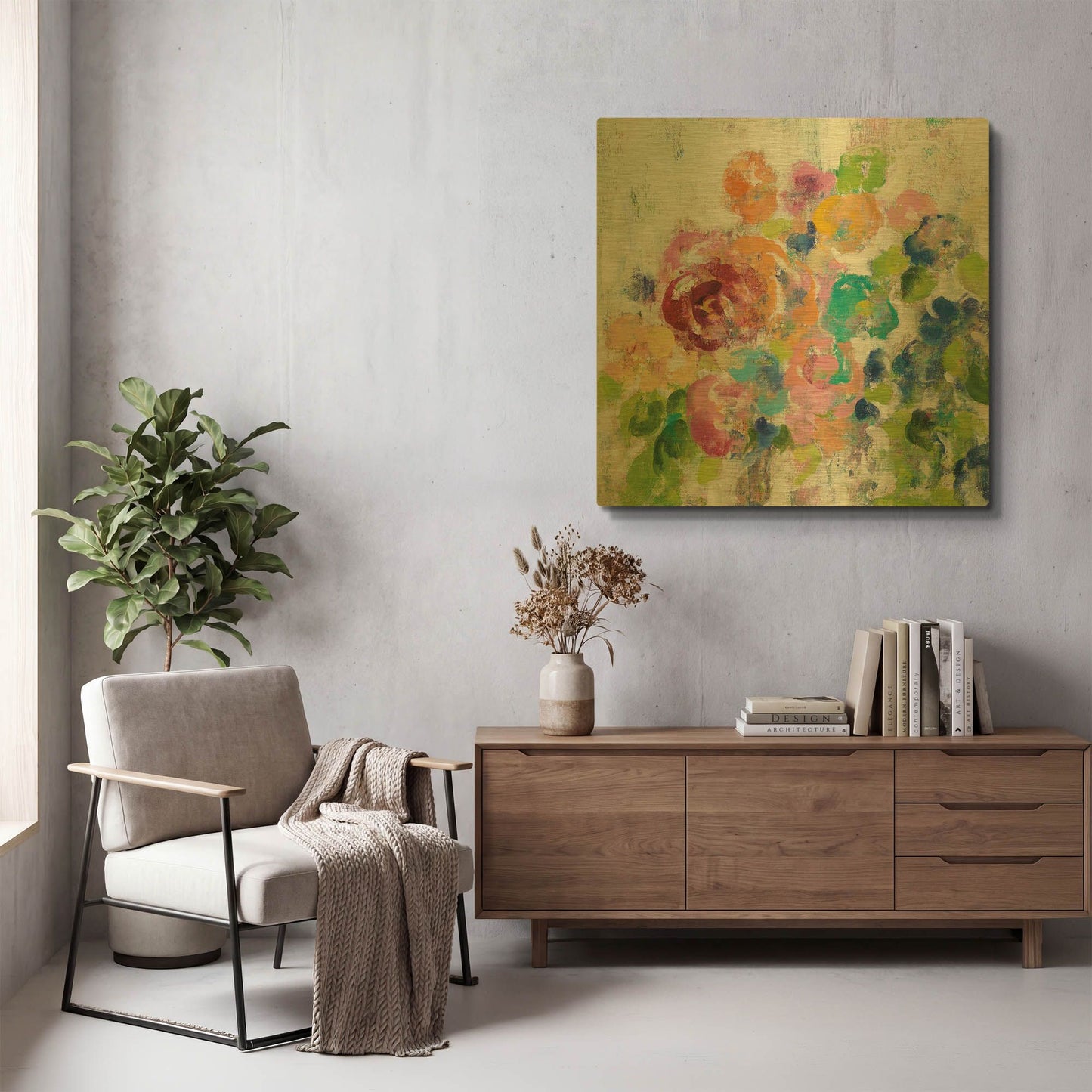 'Hydrangea Bouquet II' By Silvia Vassileva Gold Metal Wall Art