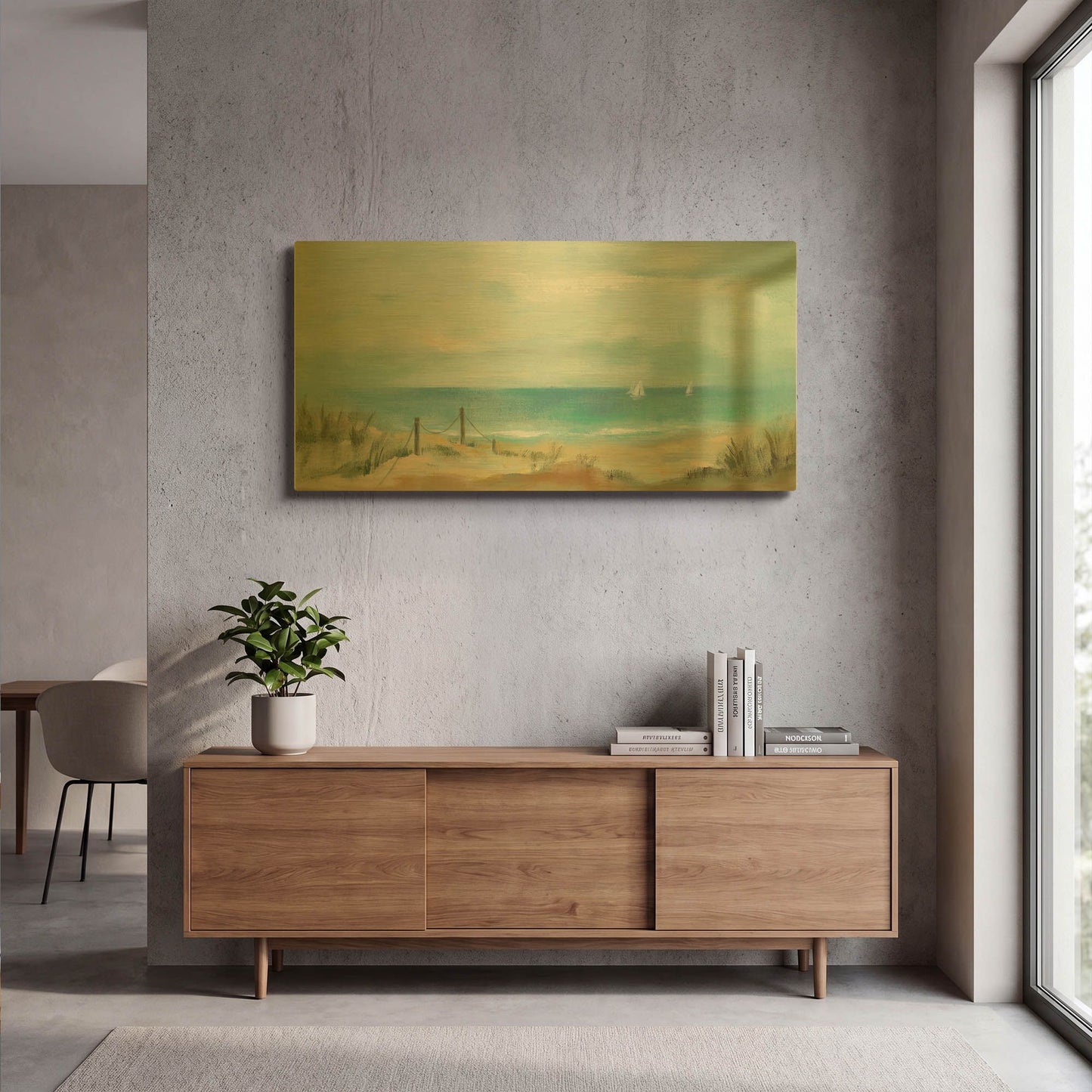 'Serenity on the Beach' By Silvia Vassileva Gold Metal Wall Art