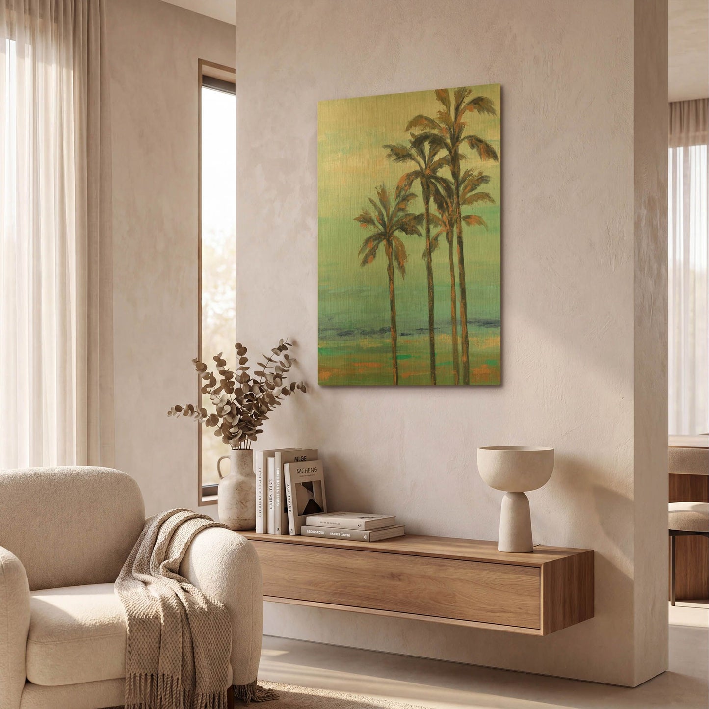'Copper Palms I' By Silvia Vassileva Gold Metal Wall Art
