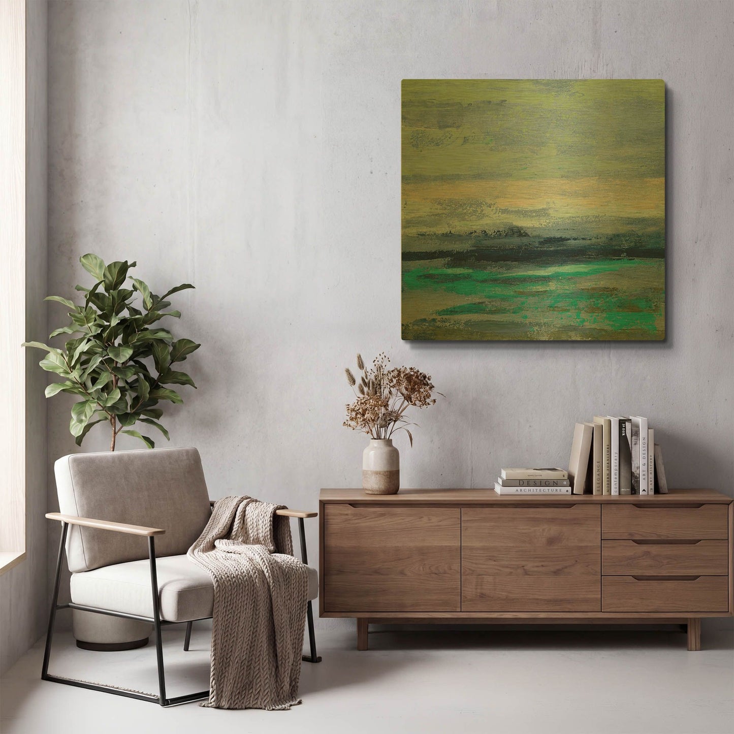 'Teal Wave II' By Silvia Vassileva Gold Metal Wall Art