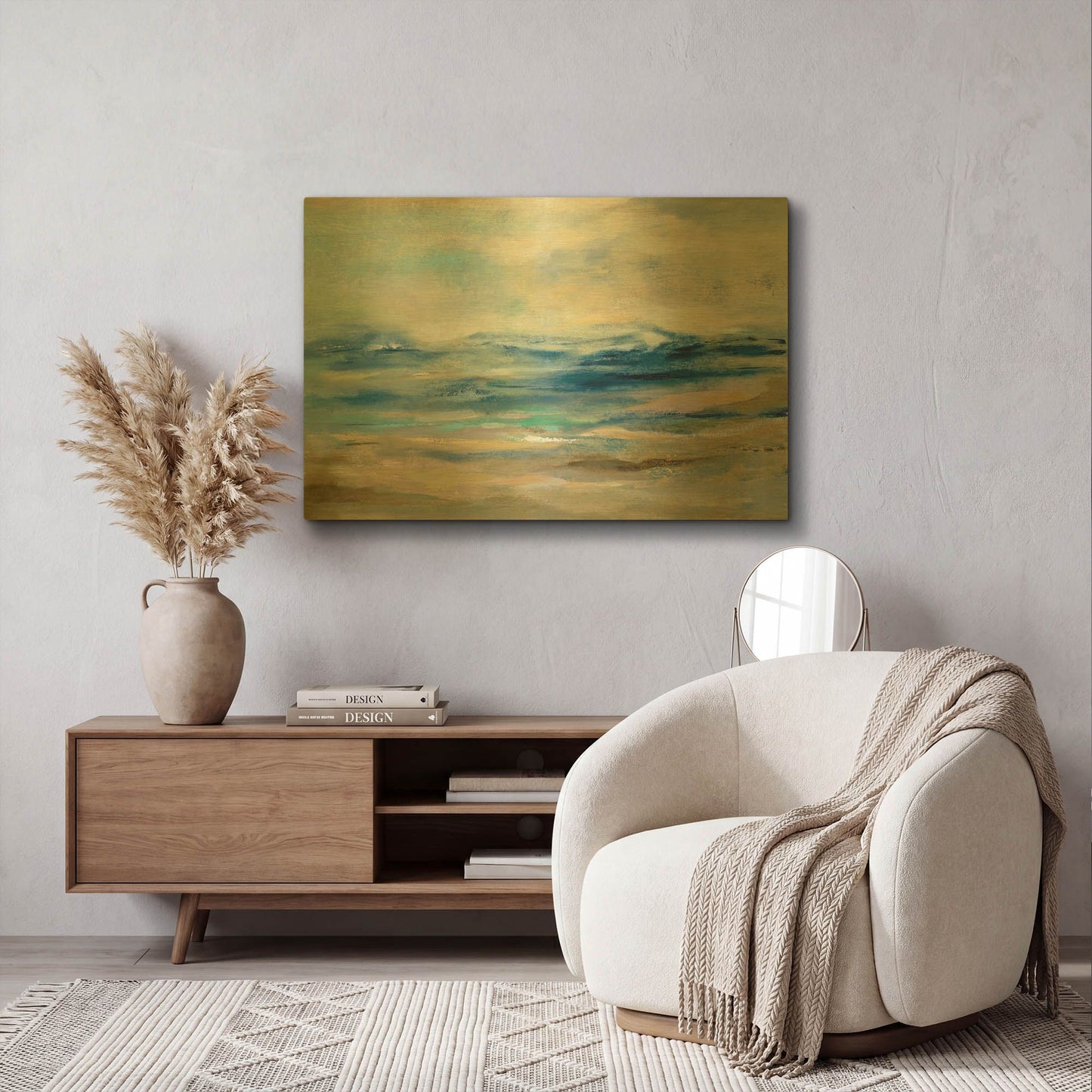 'Whispering Wave' By Silvia Vassileva Gold Metal Wall Art
