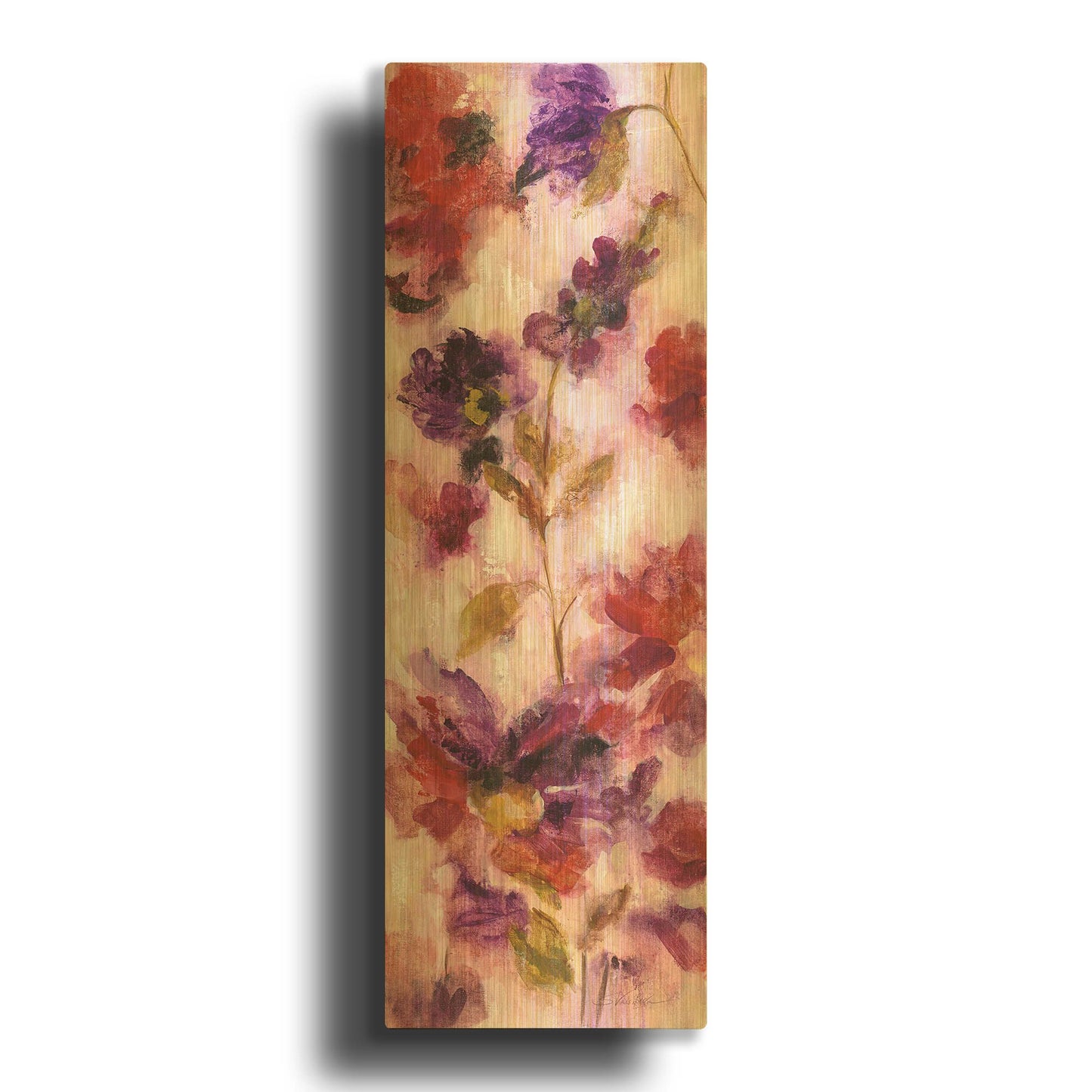 'Exuberant Florals III' By Silvia Vassileva Gold Metal Wall Art