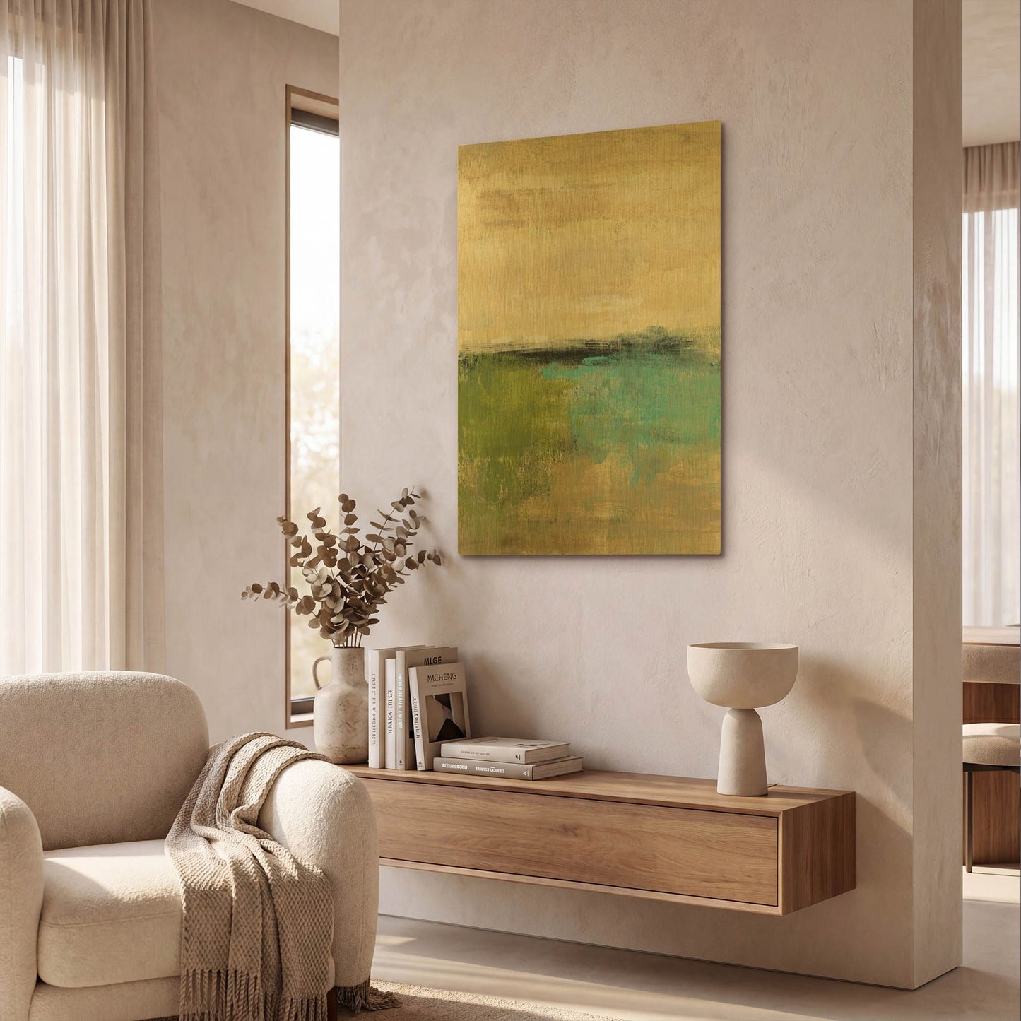 'Spring Valley II' By Silvia Vassileva Gold Metal Wall Art