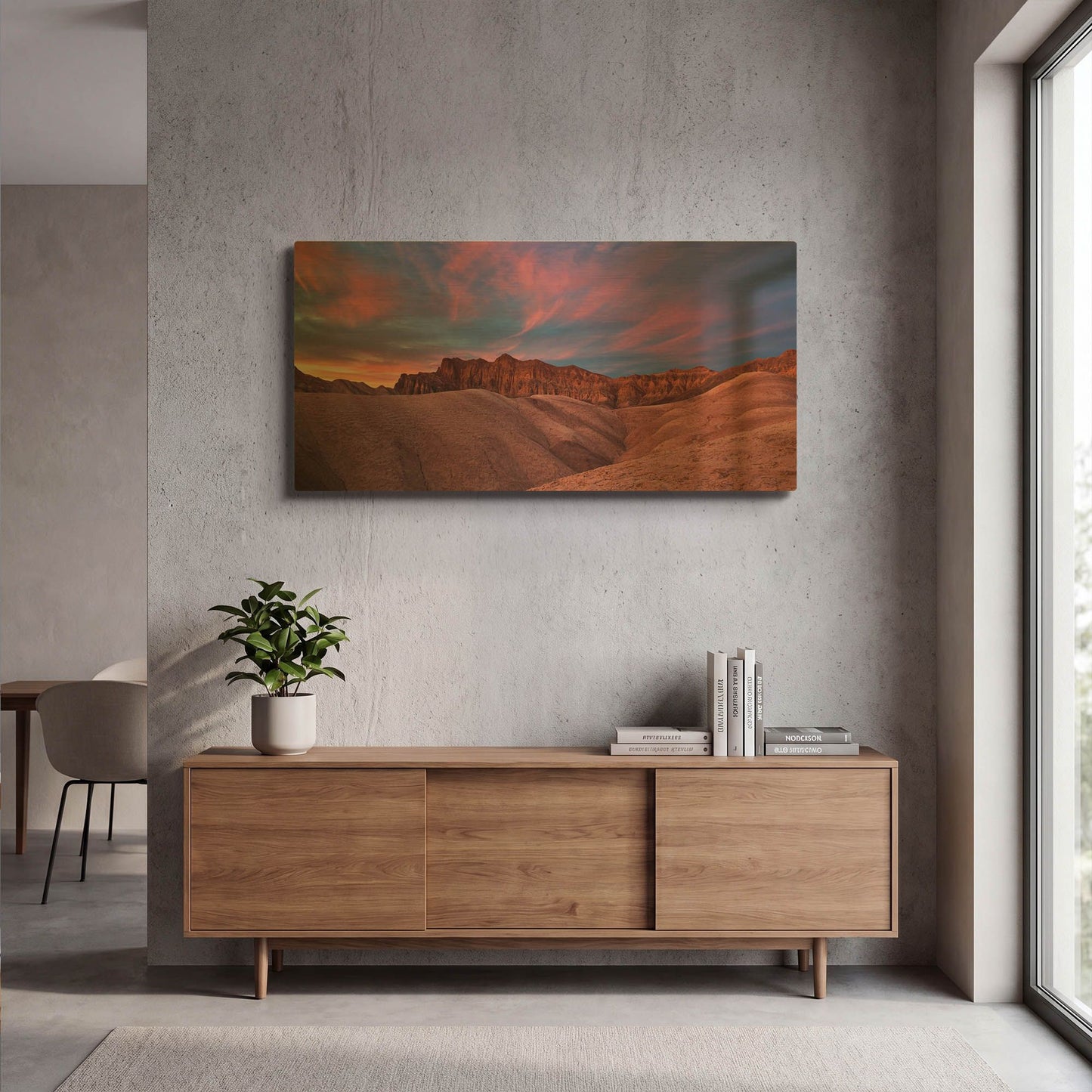 'Golden Canyon Red Sunset' By Larry Malvin Gold Metal Wall Art