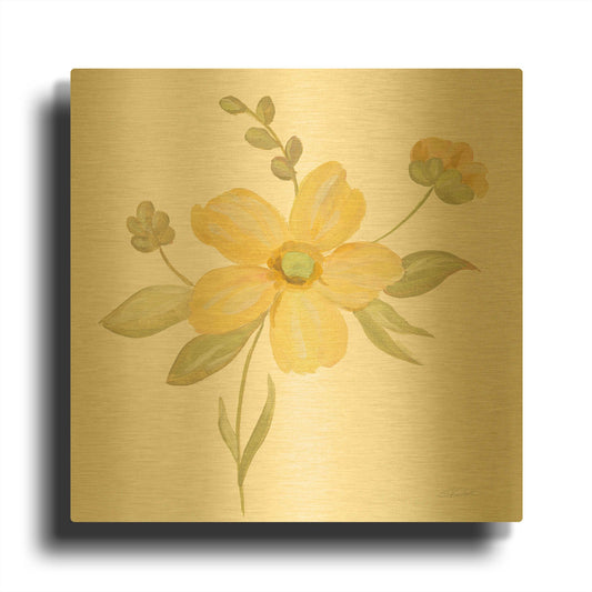 'June Bloom II' By Silvia Vassileva Gold Metal Wall Art