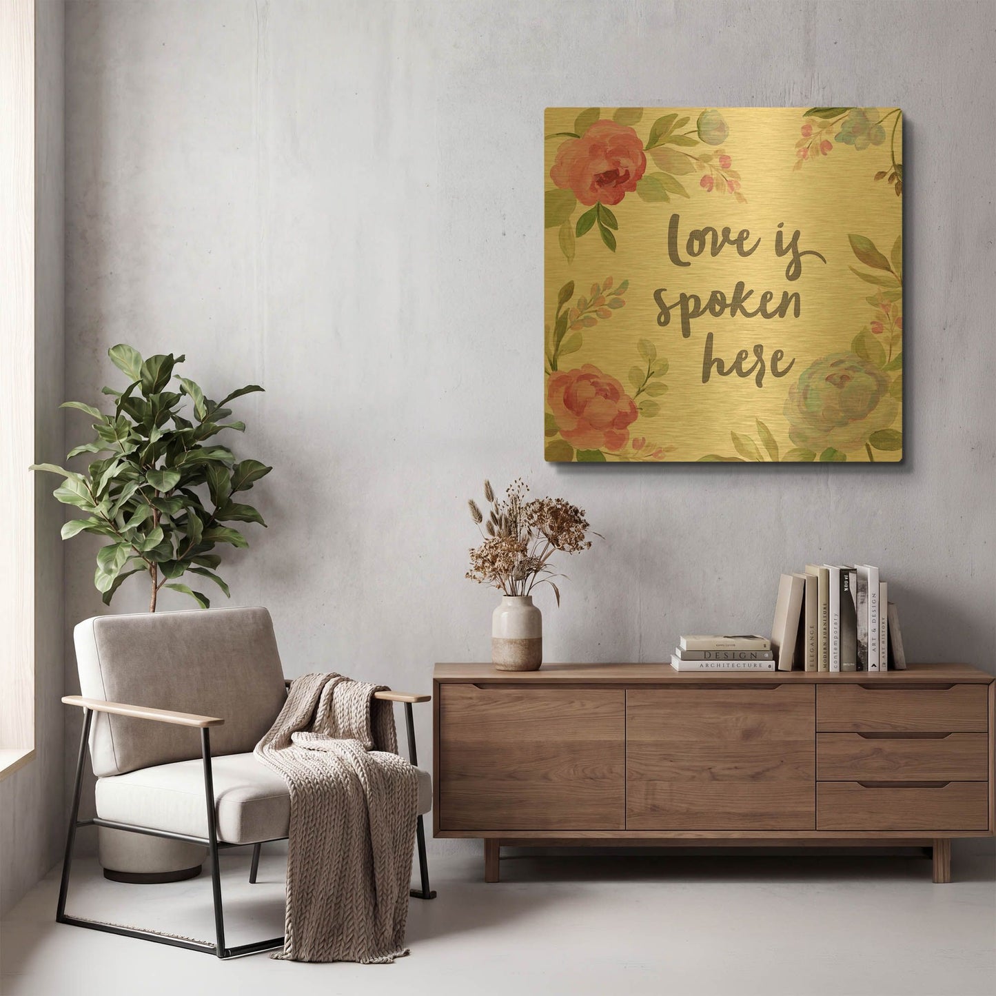 'Petals and Blossoms II' By Silvia Vassileva Gold Metal Wall Art