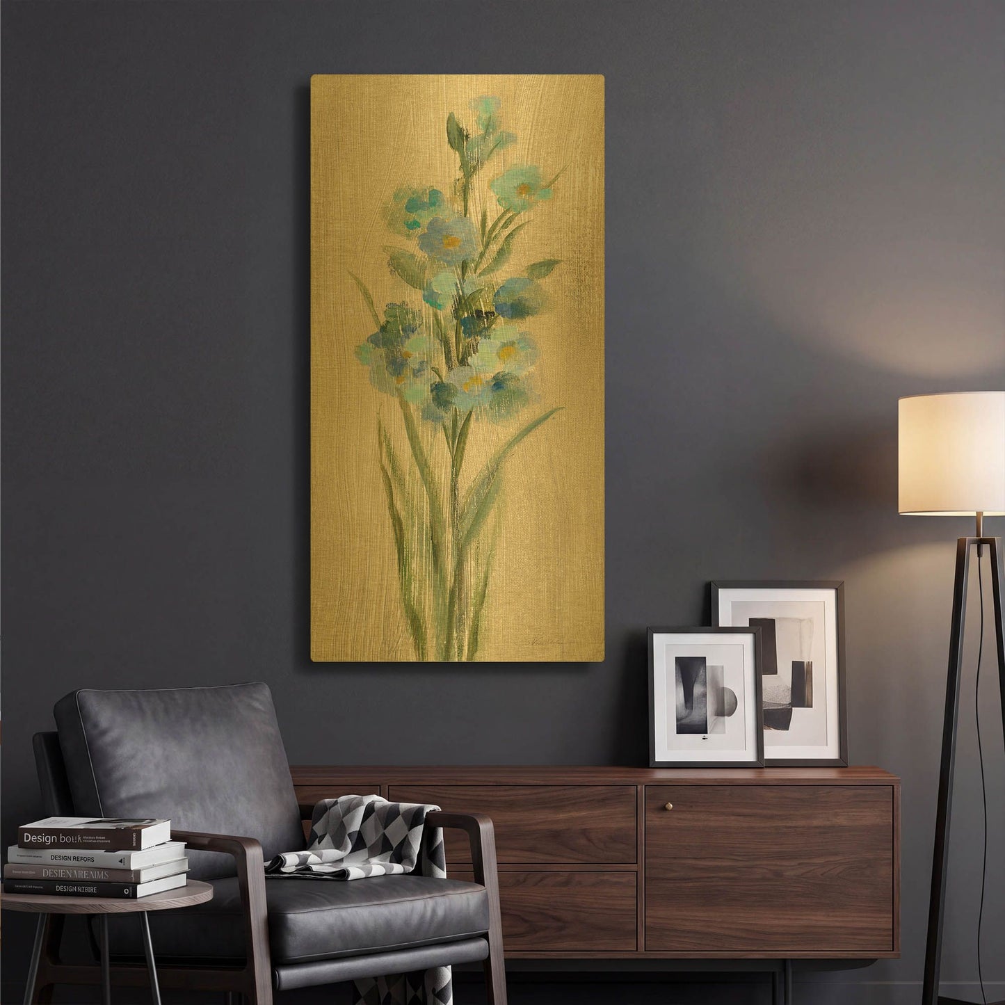 'Farm Flower IV' By Silvia Vassileva Gold Metal Wall Art