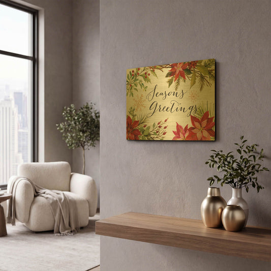 'Christmas Moments I' By Silvia Vassileva Gold Metal Wall Art