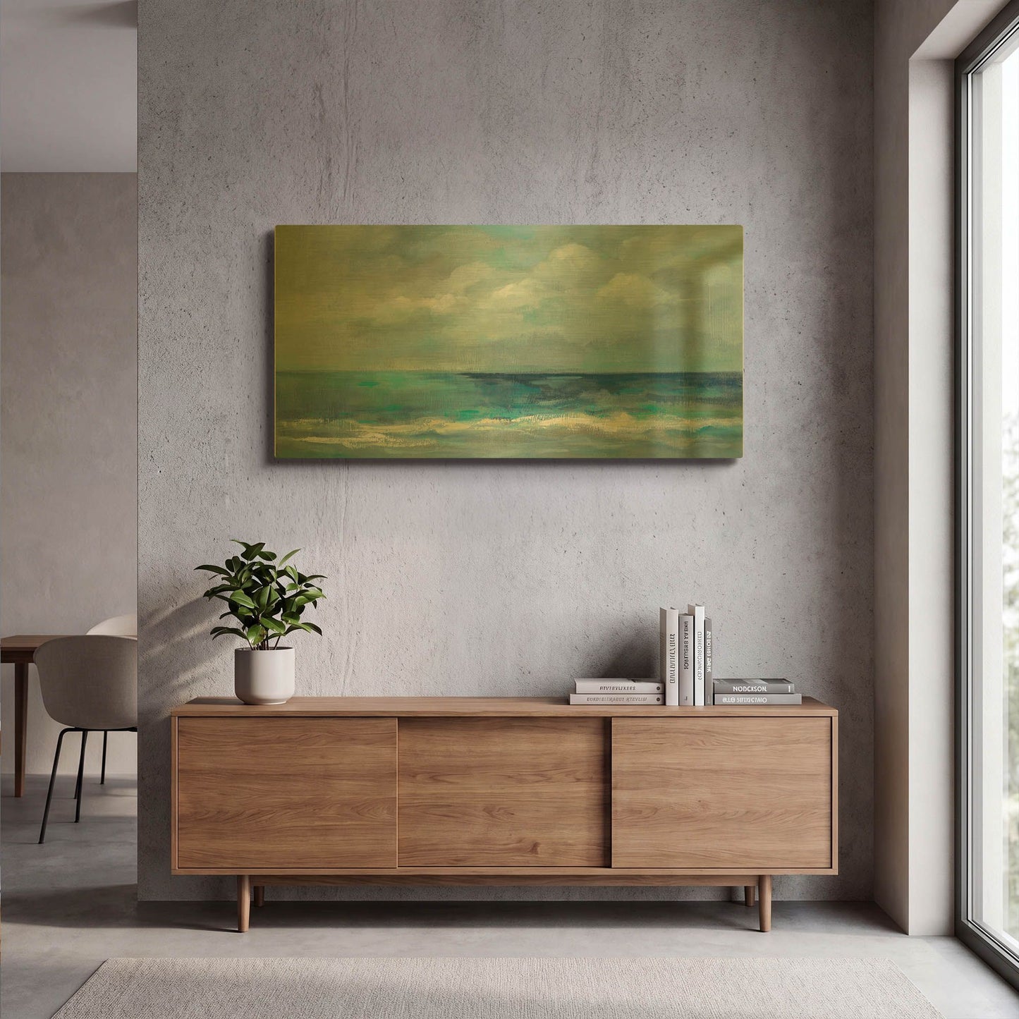 'Clouds and Sea' By Silvia Vassileva Gold Metal Wall Art