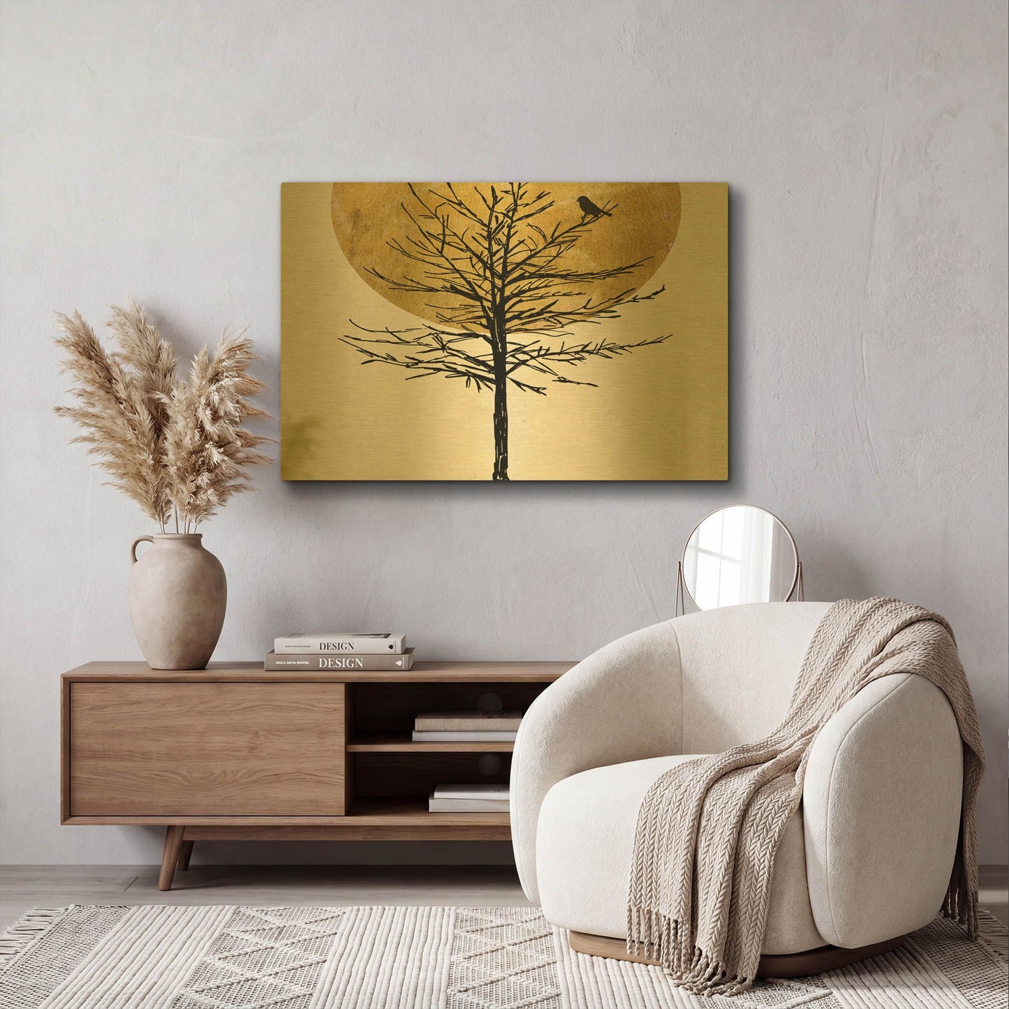 'Moon Tree 1' By Karen Smith Gold Metal Wall Art