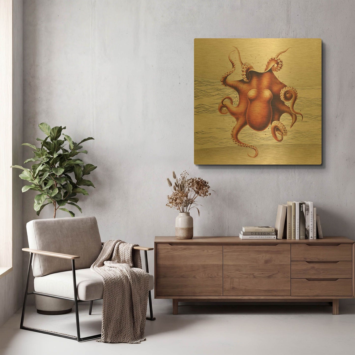 'Sandcritter 2' By Karen Smith Gold Metal Wall Art
