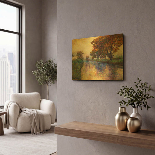 'Dutch Canal' By Chris Vest Gold Metal Wall Art