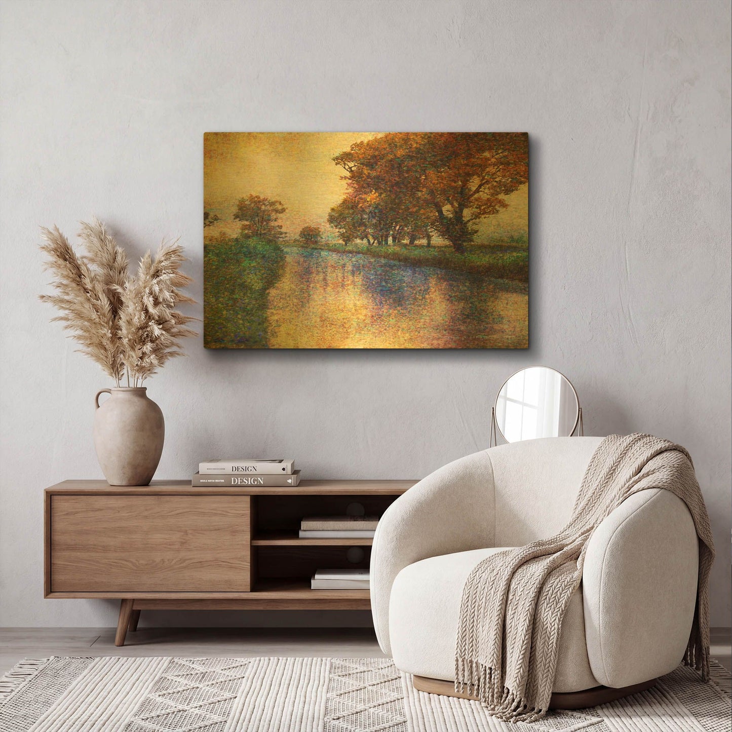 'Dutch Canal' By Chris Vest Gold Metal Wall Art